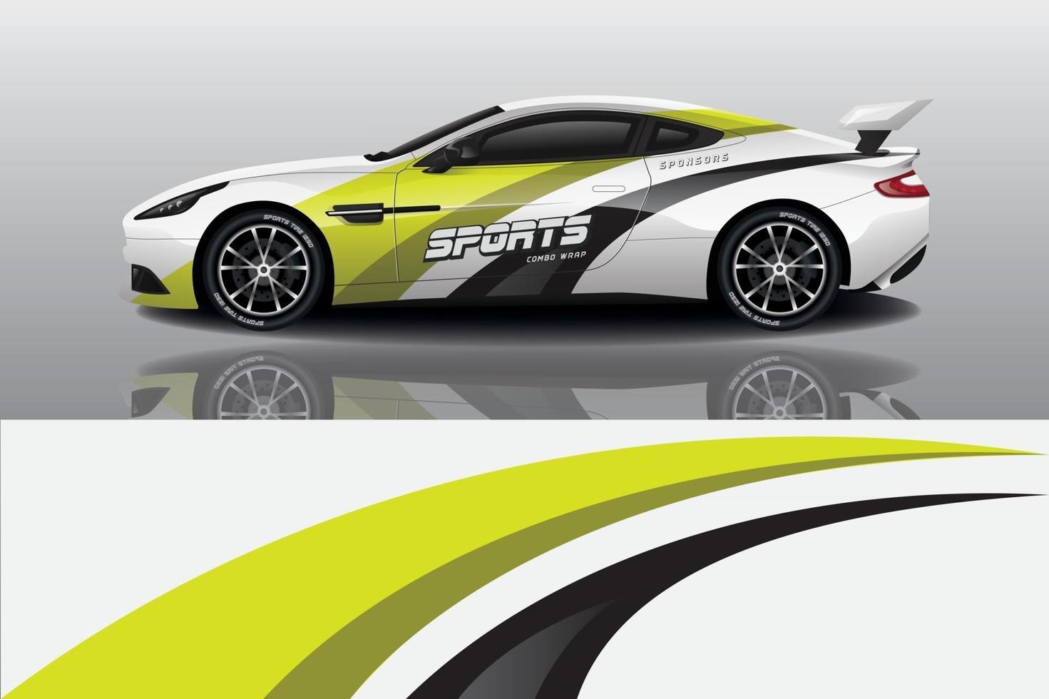 sport car decal wrap design vector