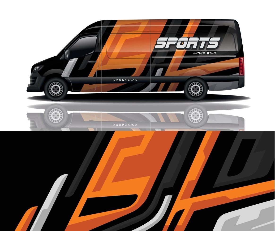 sport car decal wrap design vector
