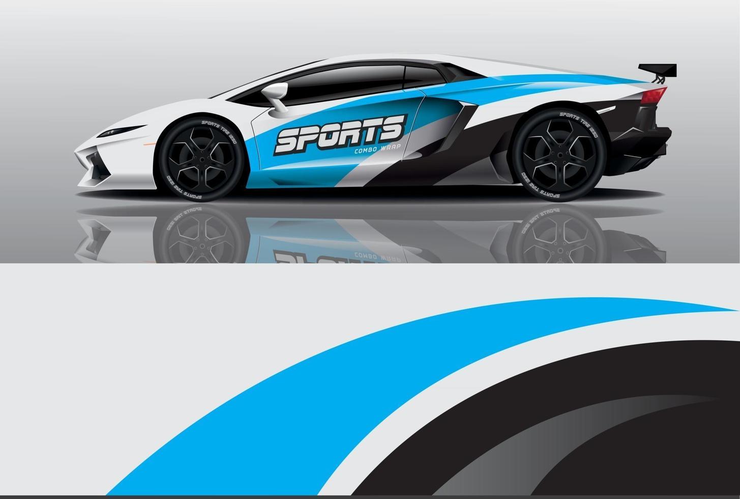 sport car decal wrap design vector