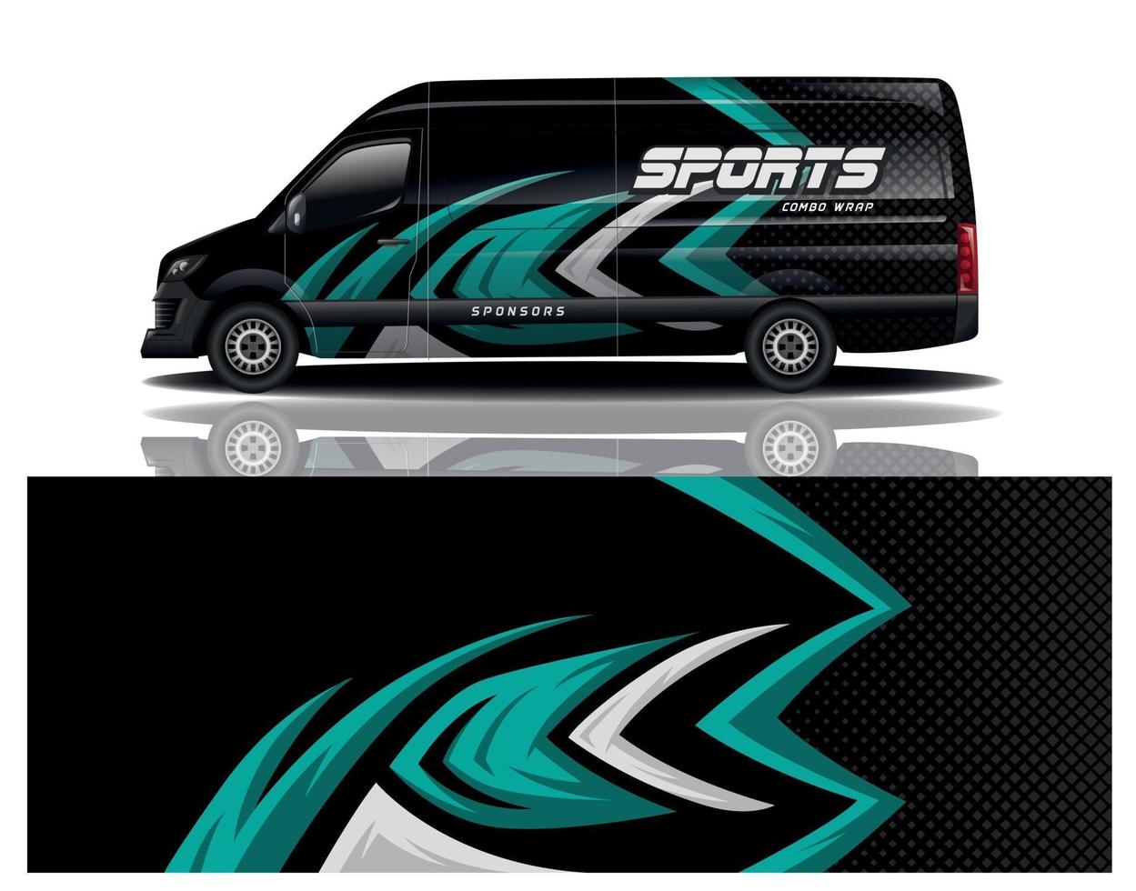 sport car decal wrap design vector