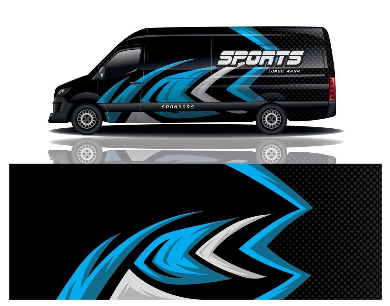 sport car decal wrap design vector
