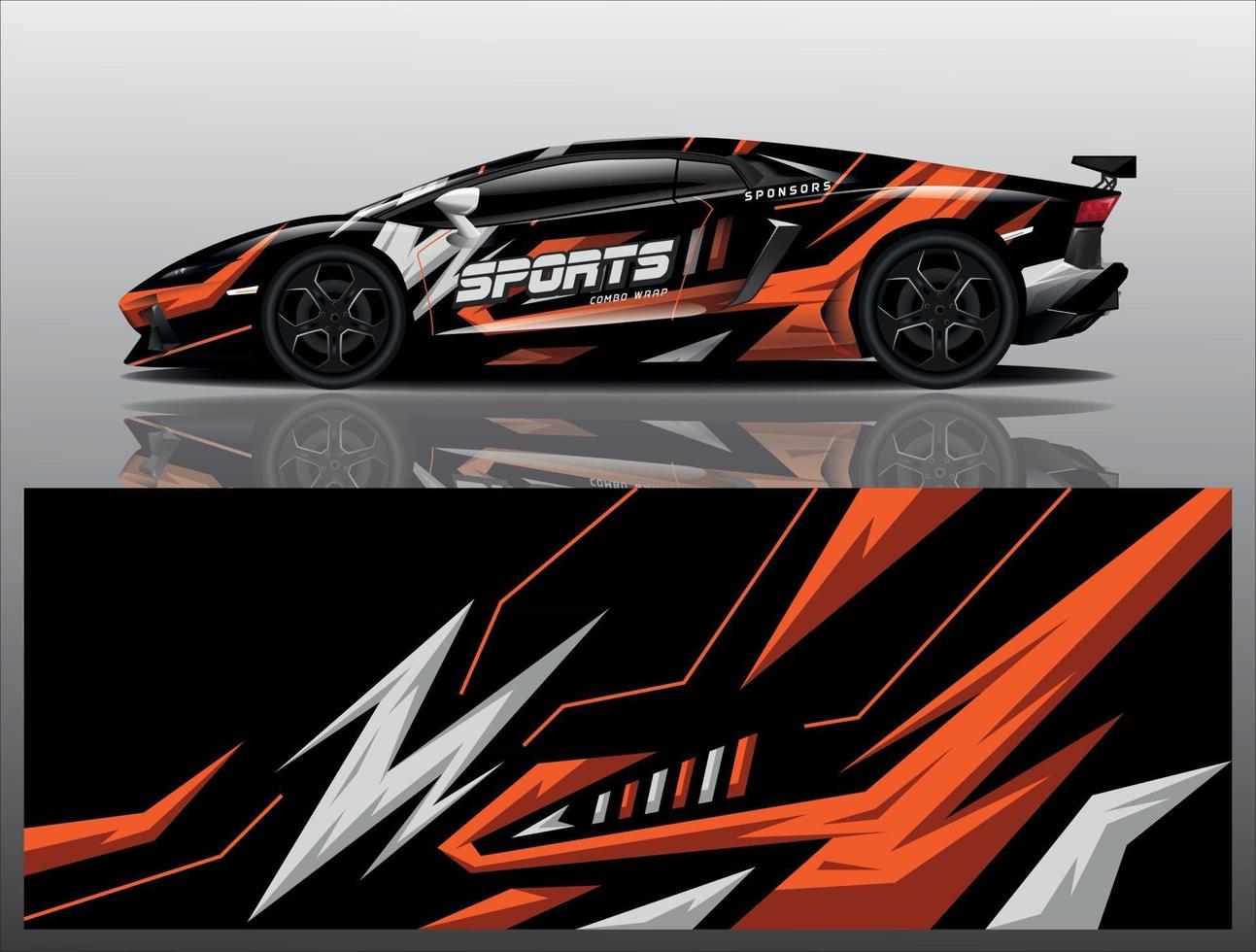 sport car decal wrap design vector