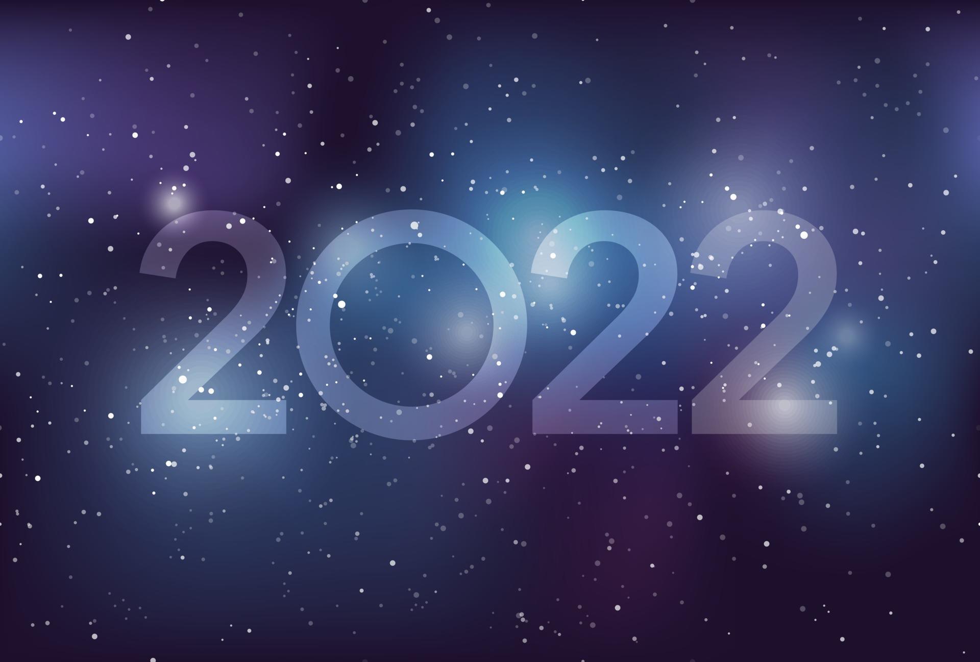The Year 2022 Greeting Card Template With Milky Way Galaxy 2947321 