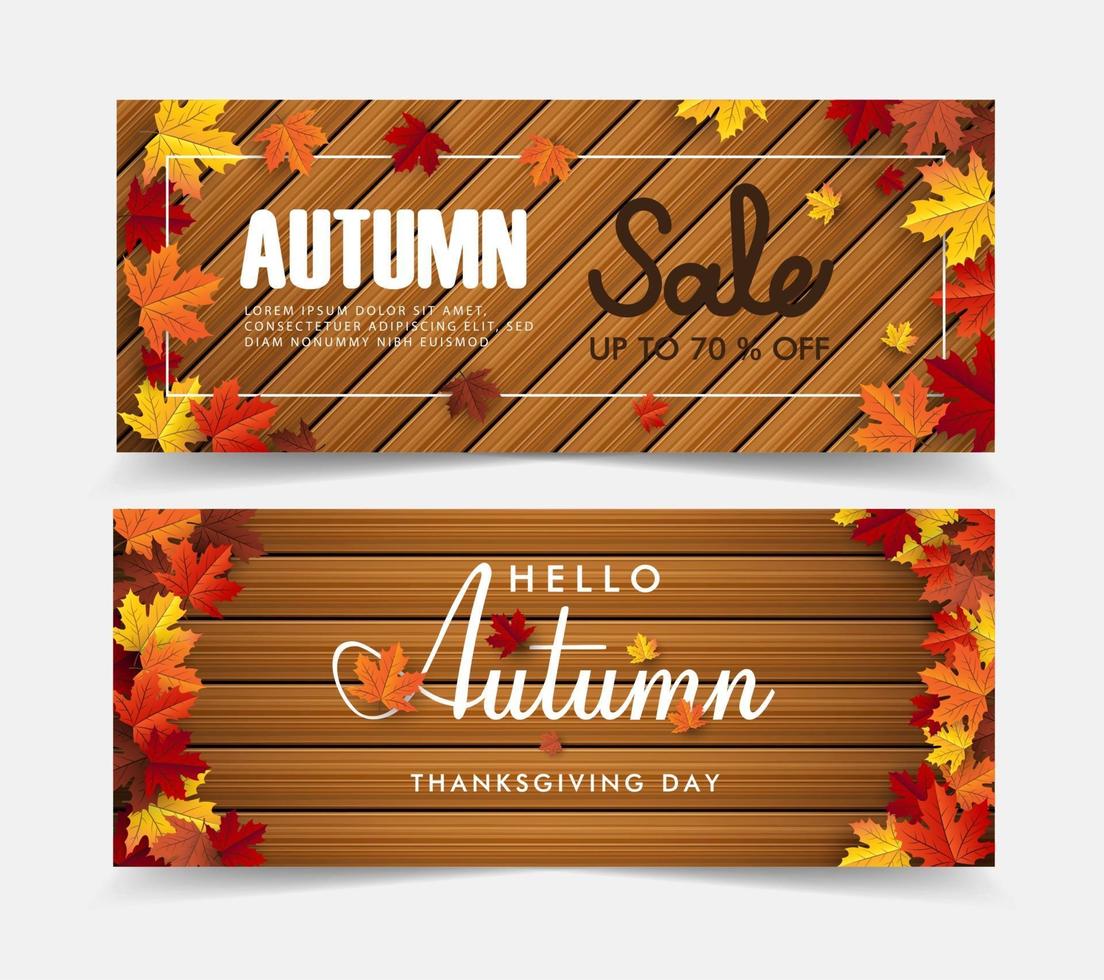 autumn maple leaf background banner vector