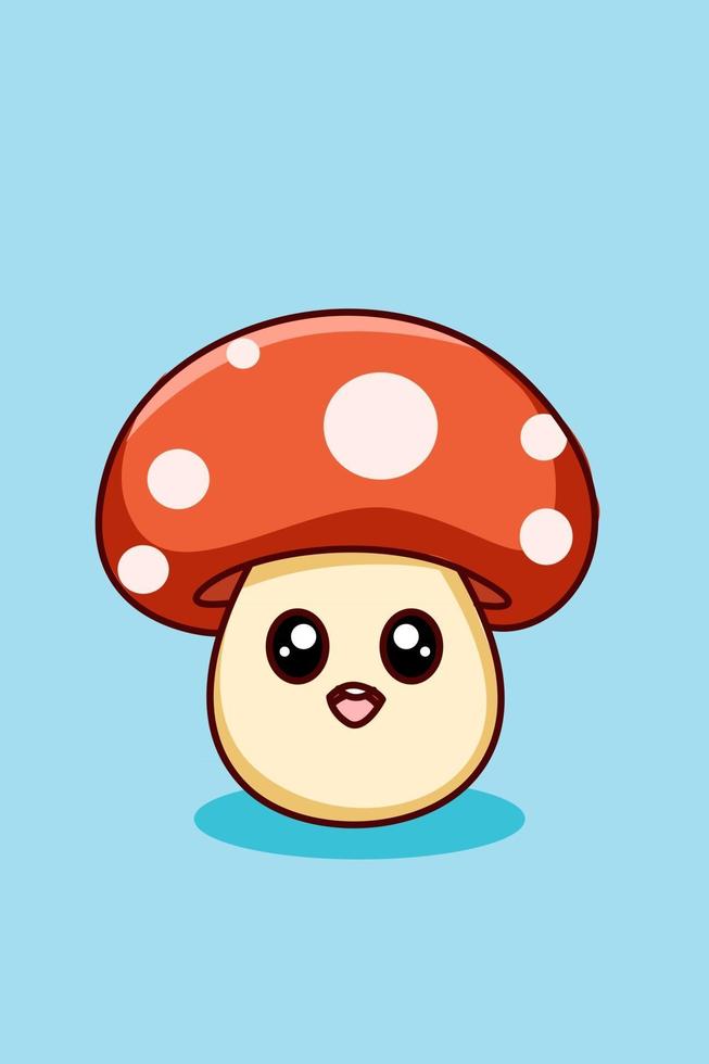 Cute and funny mushroom cartoon illustration 2947460 Vector Art at Vecteezy