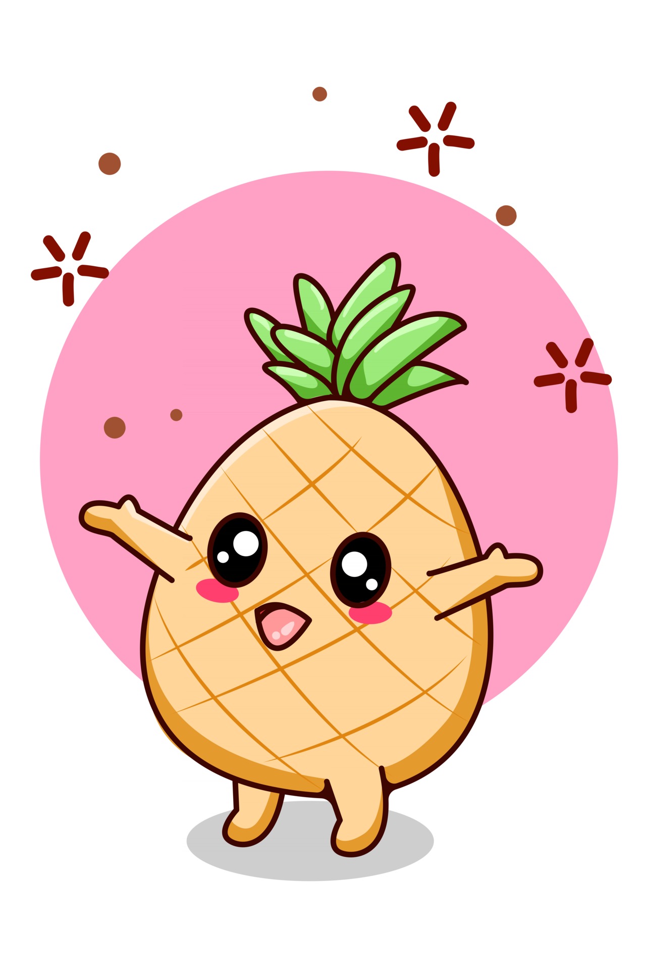 Cute and funny pineapple cartoon illustration 2947506 Vector Art at Vecteezy