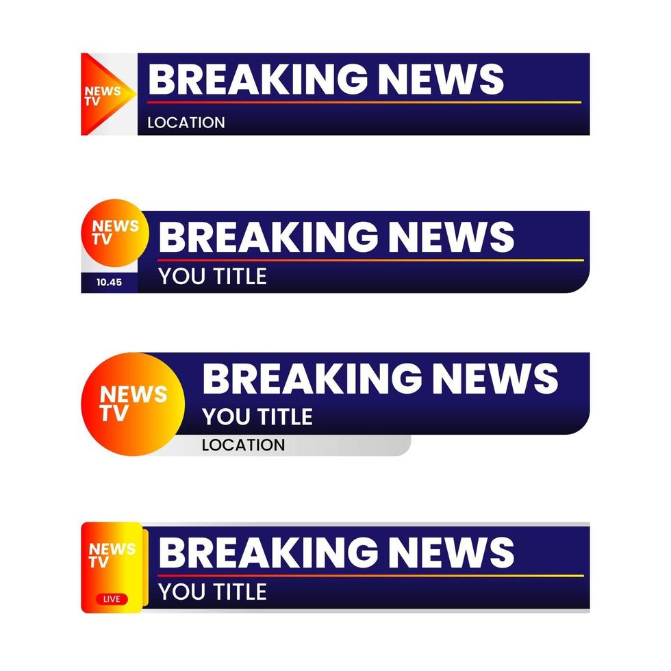 Set of lower third graphic template. TV banners for news. vector