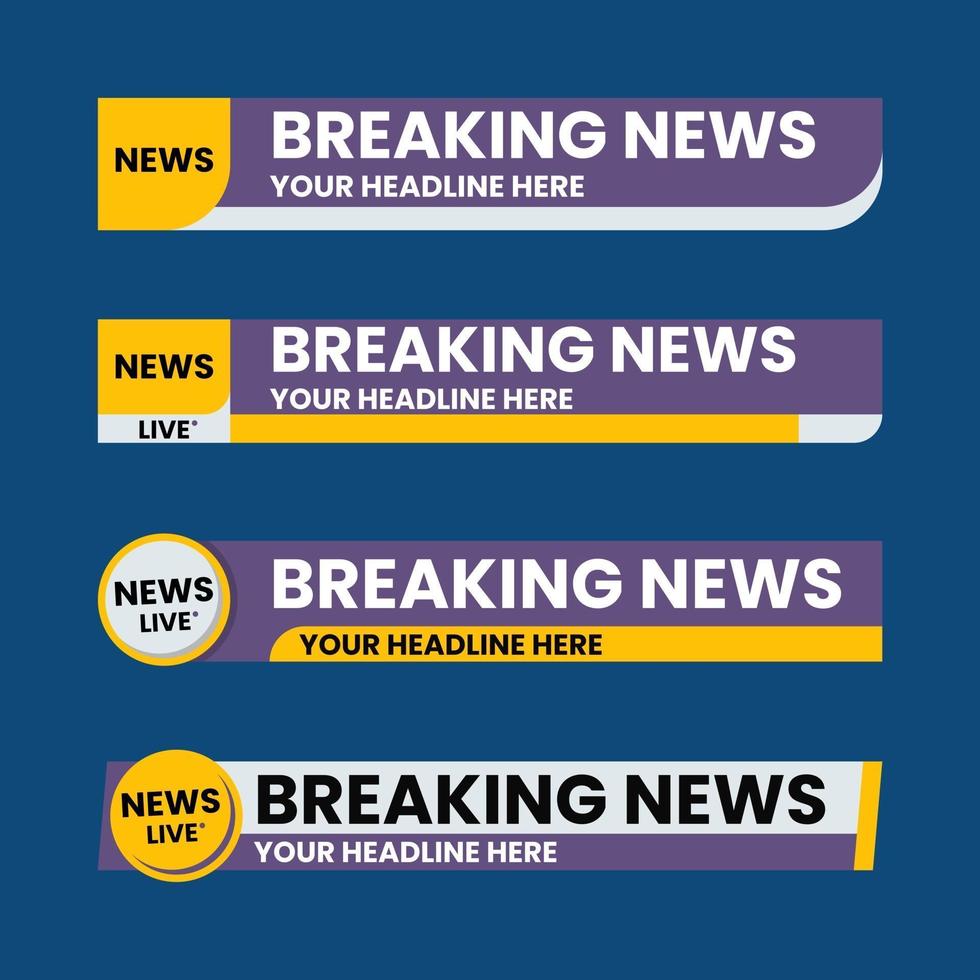 Set of lower third graphic template. TV banners for news. vector