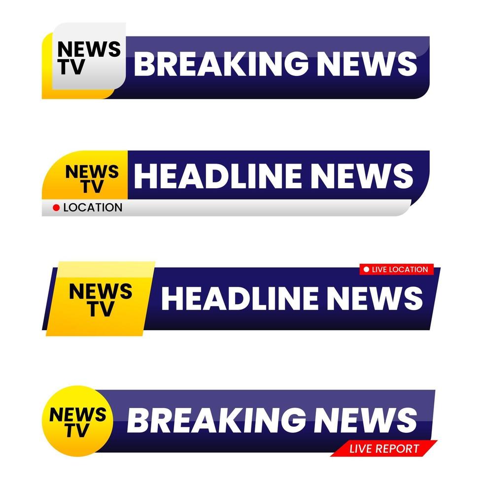 Set of lower third graphic template. TV banners for news. vector