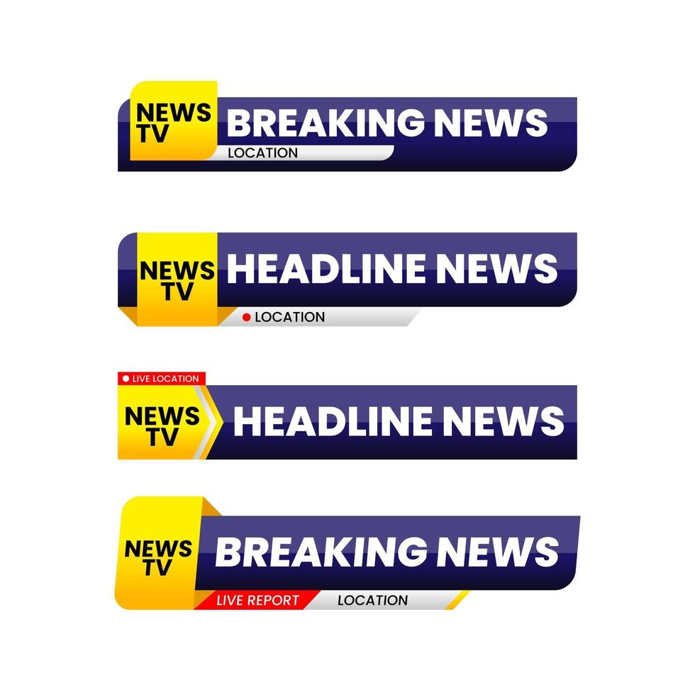 Set of lower third graphic template. TV banners for news. vector