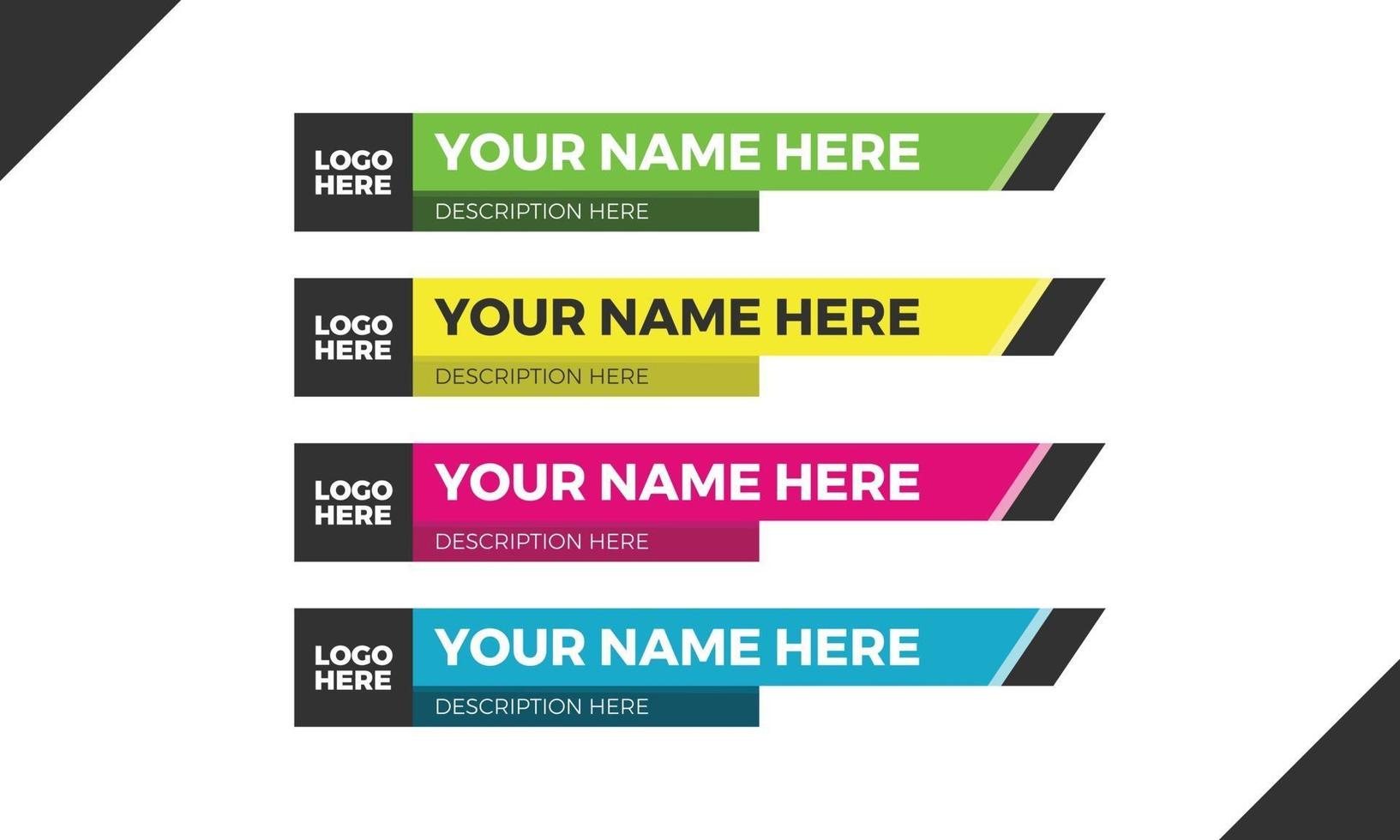 Set of lower third graphic template. TV banners for news. vector