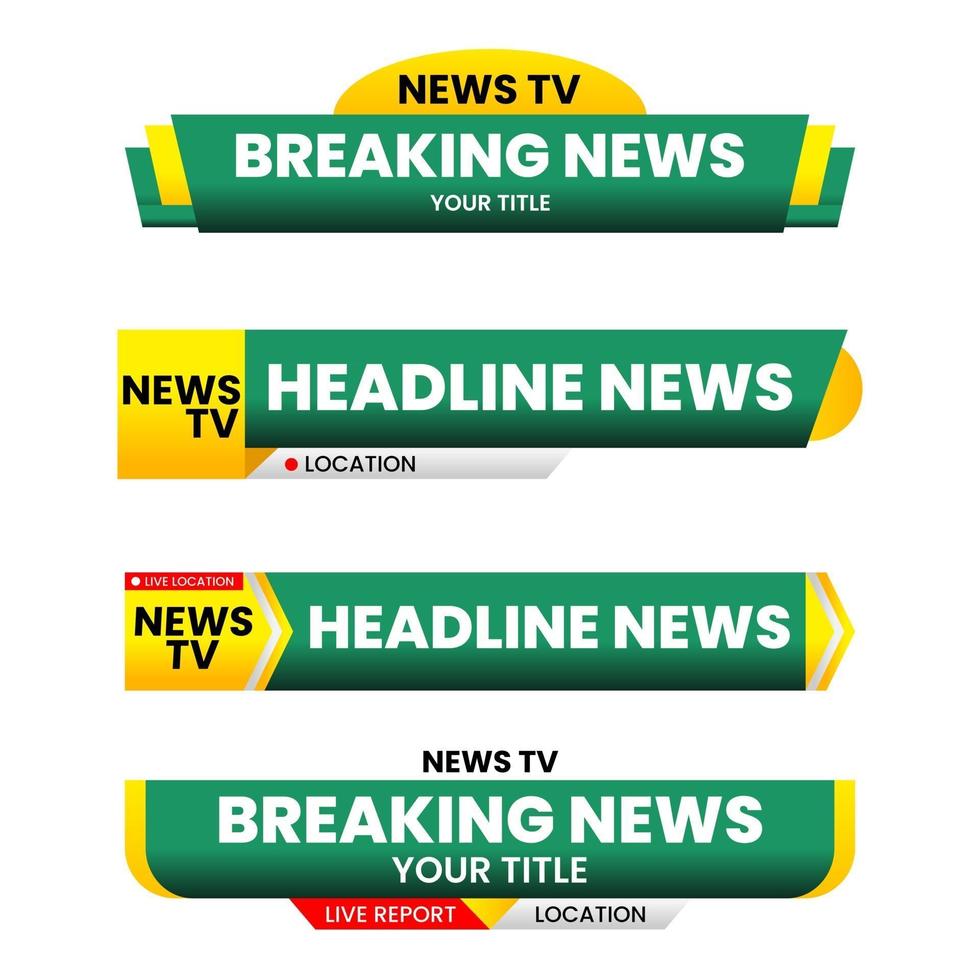 Set of lower third graphic template. TV banners for news. vector