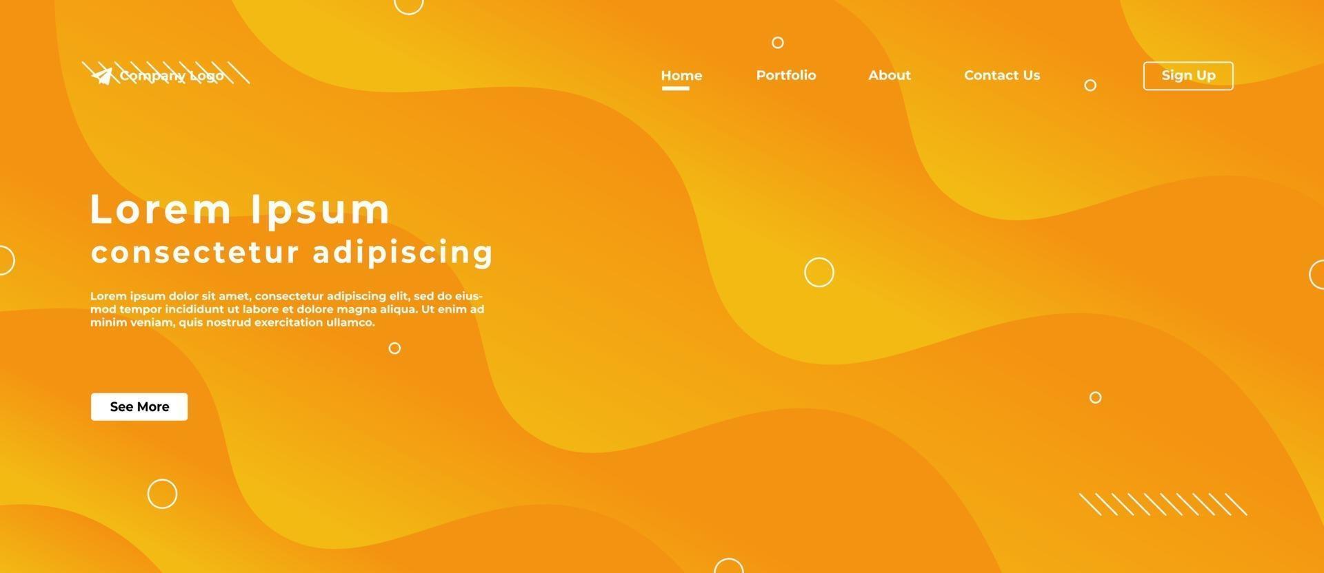 Dynamic Orange Fluid Website Background. vector