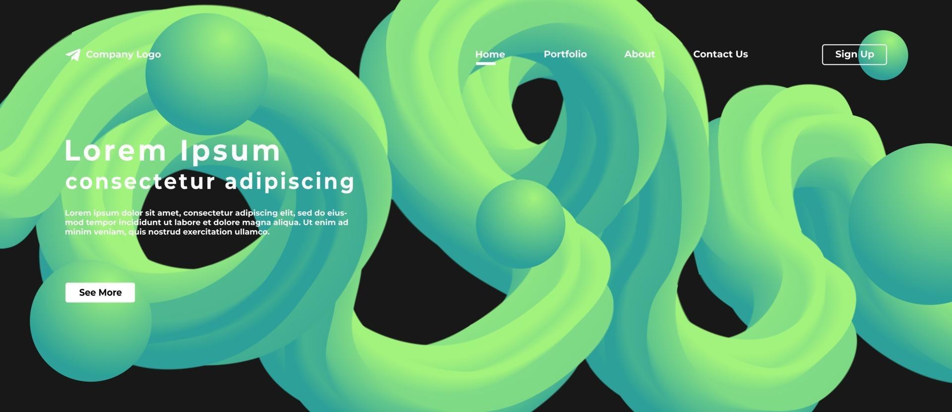 Dynamic 3d Fluid Website Background. vector