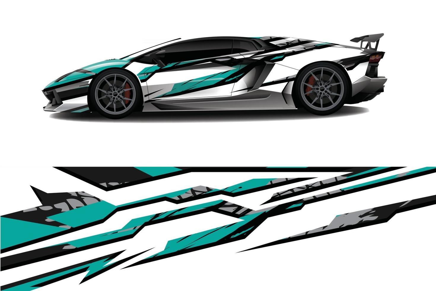 sport car decal wrap design vector