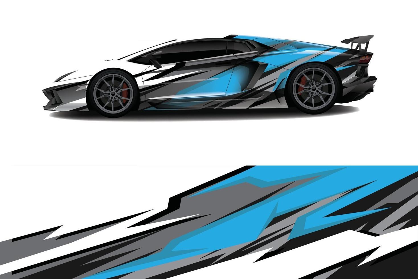 sport car decal wrap design vector