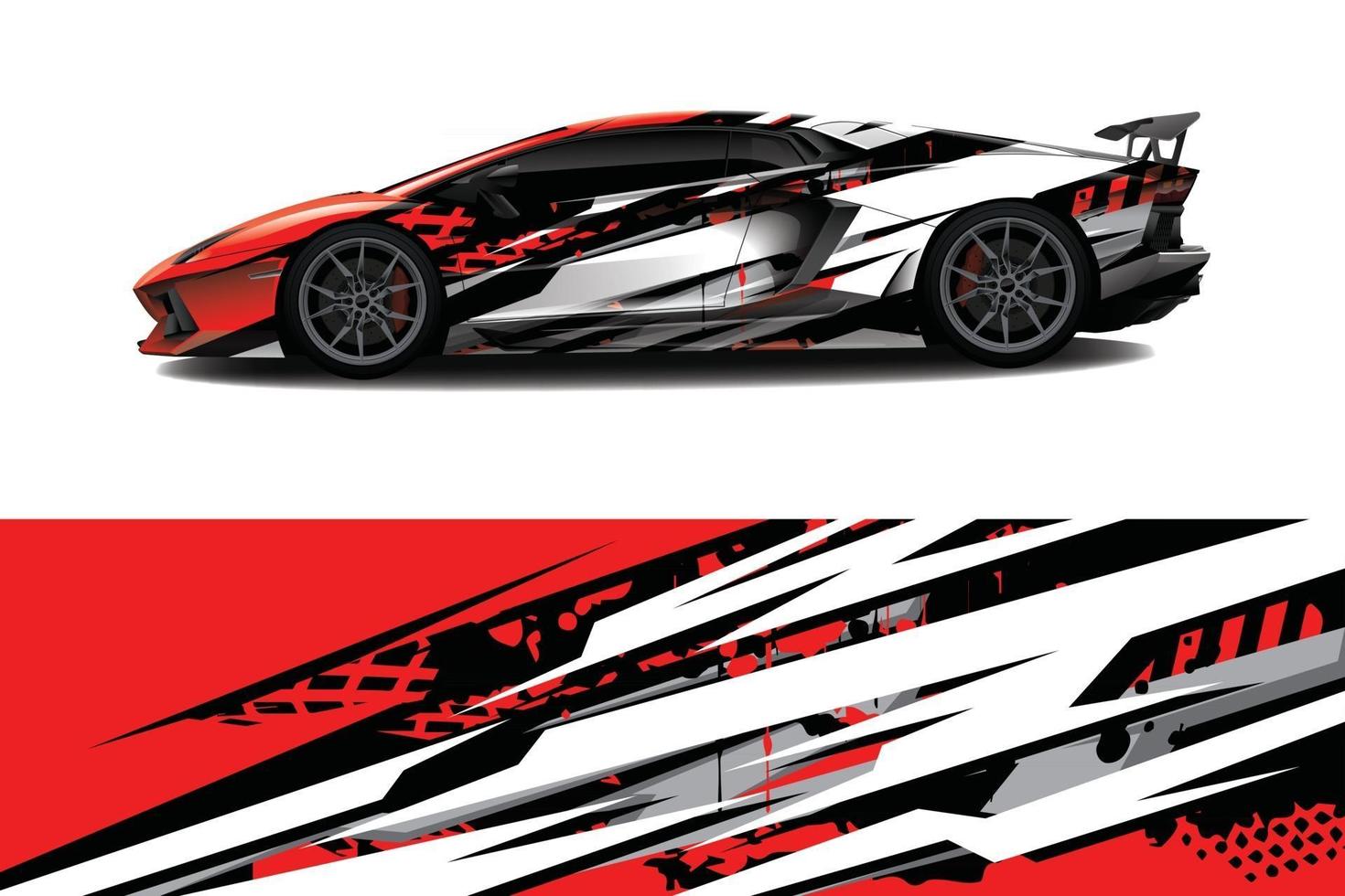 sport car decal wrap design vector