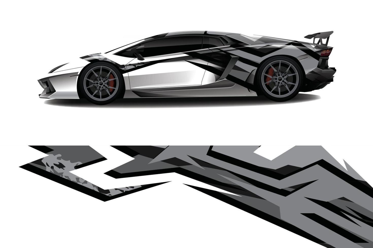 sport car decal wrap design vector