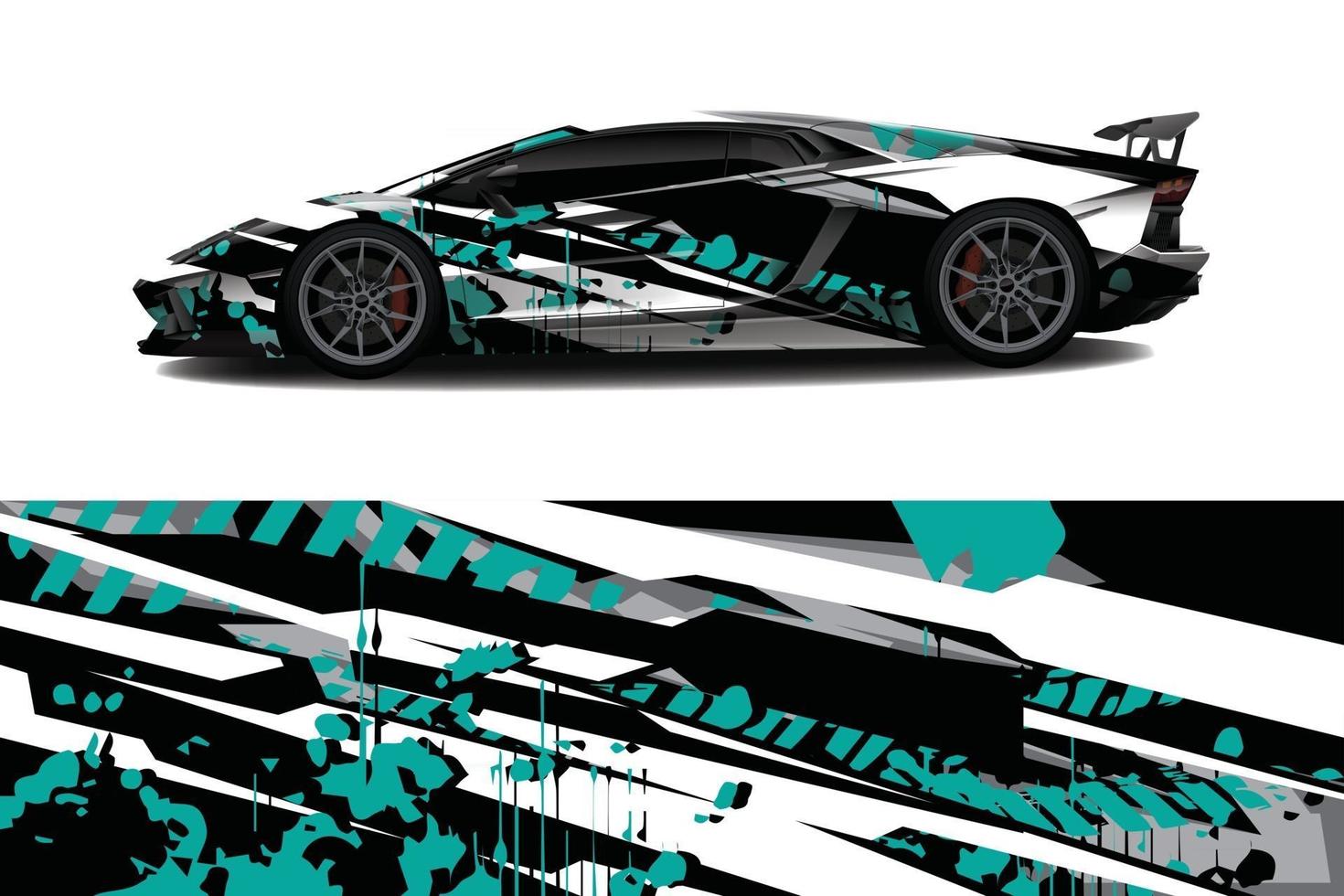 sport car decal wrap design vector