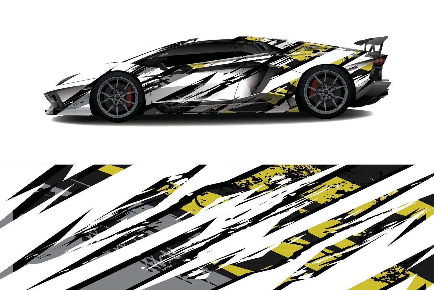 sport car decal wrap design vector