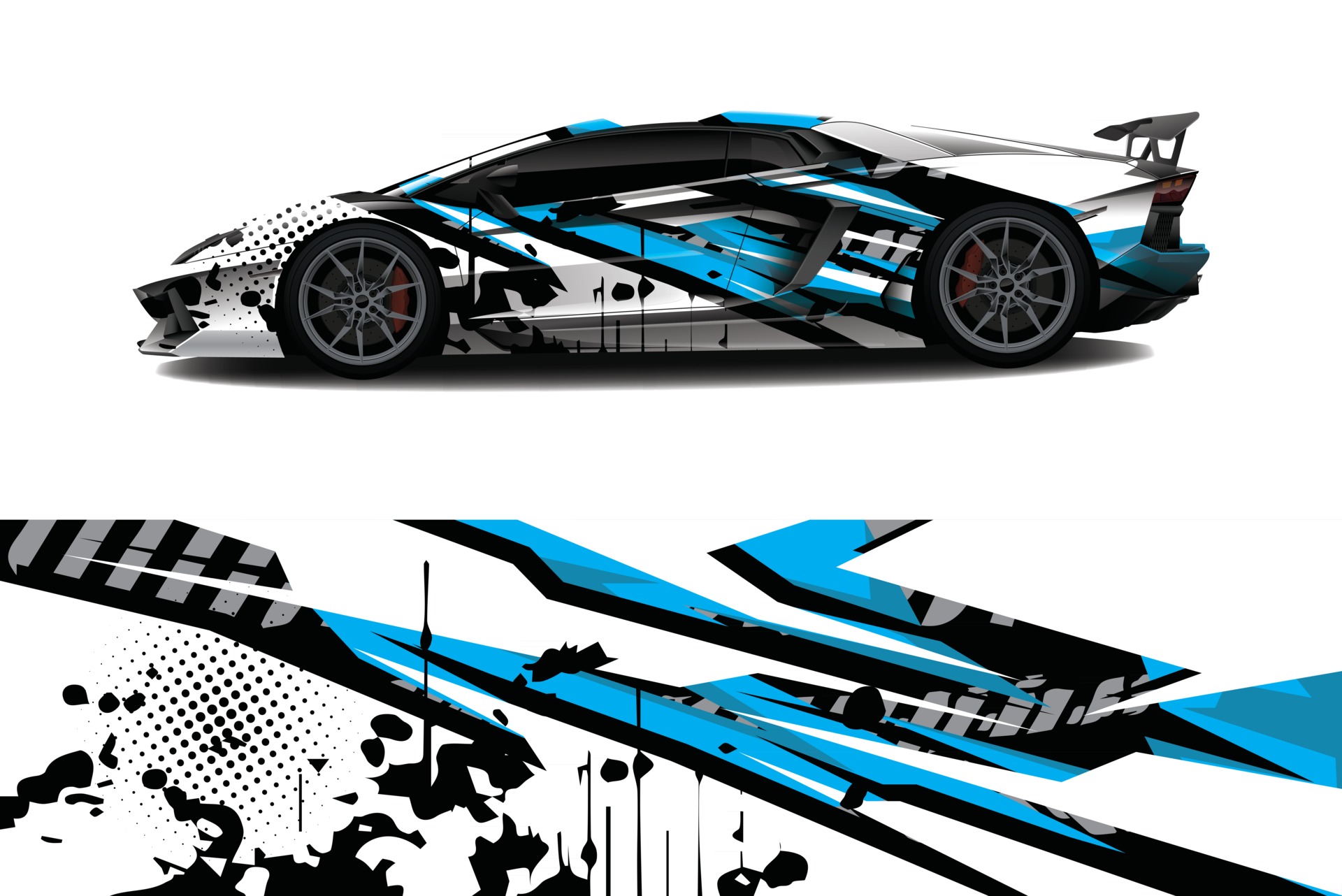 sport car decal wrap design vector 2947726 Vector Art at Vecteezy