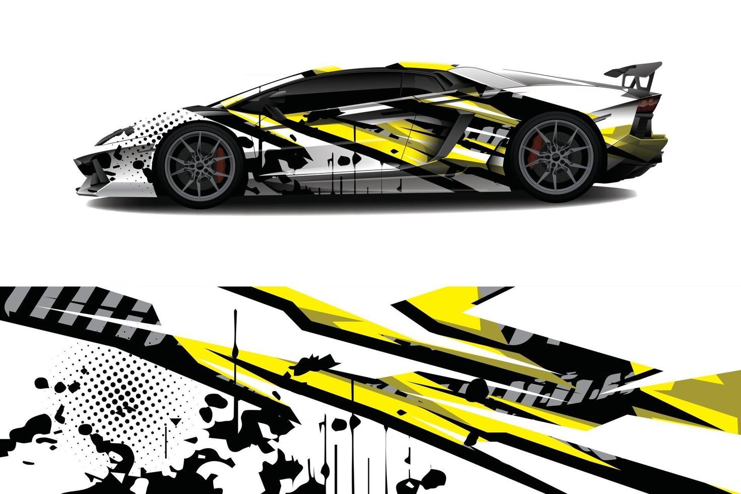 sport car decal wrap design vector