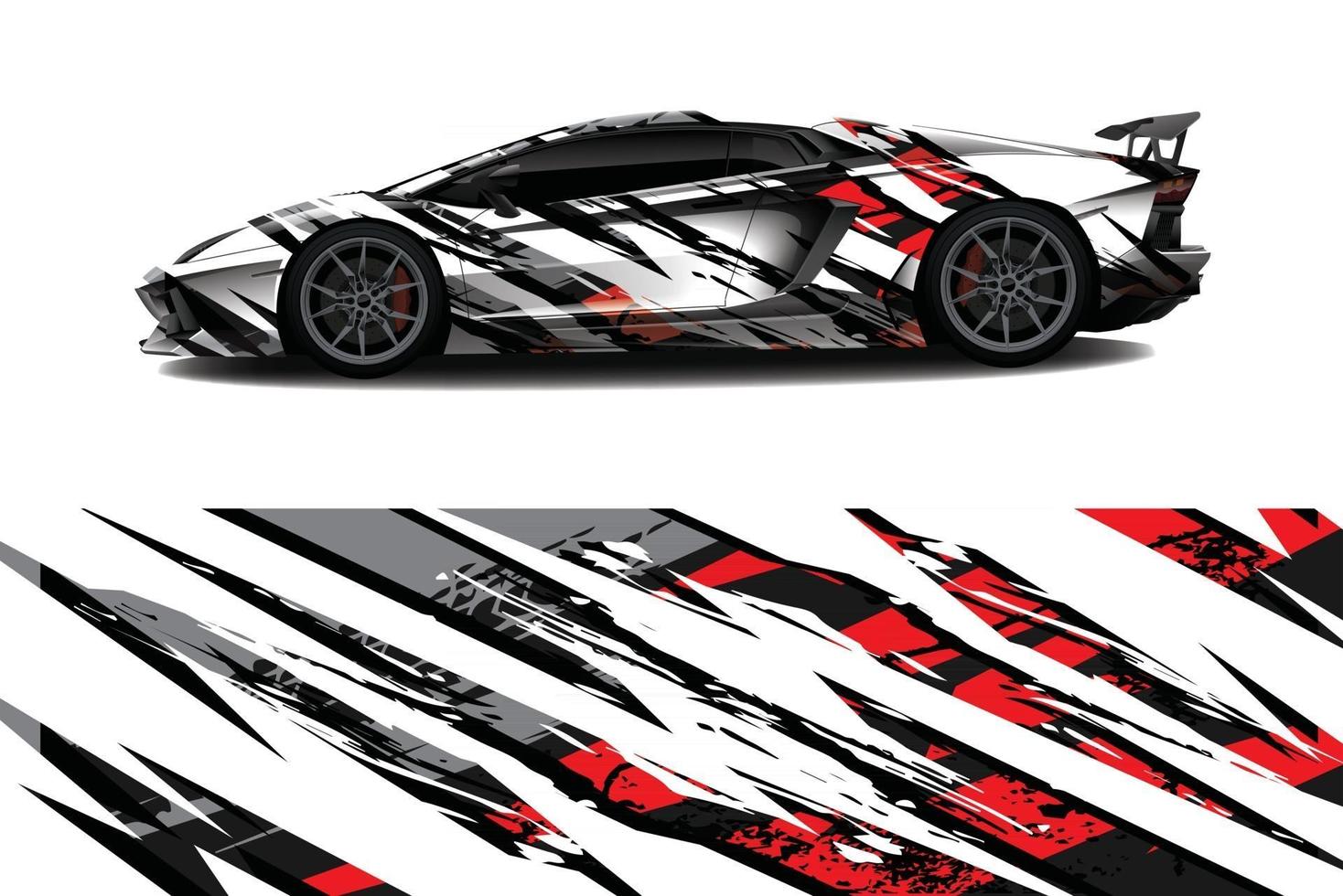 sport car decal wrap design vector