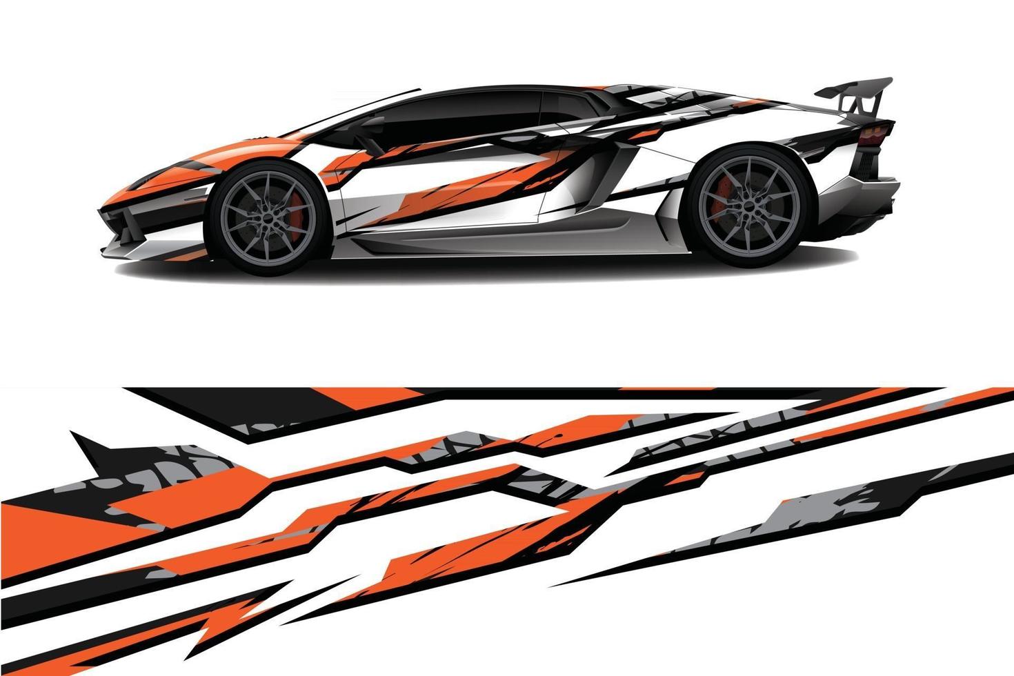 sport car decal wrap design vector