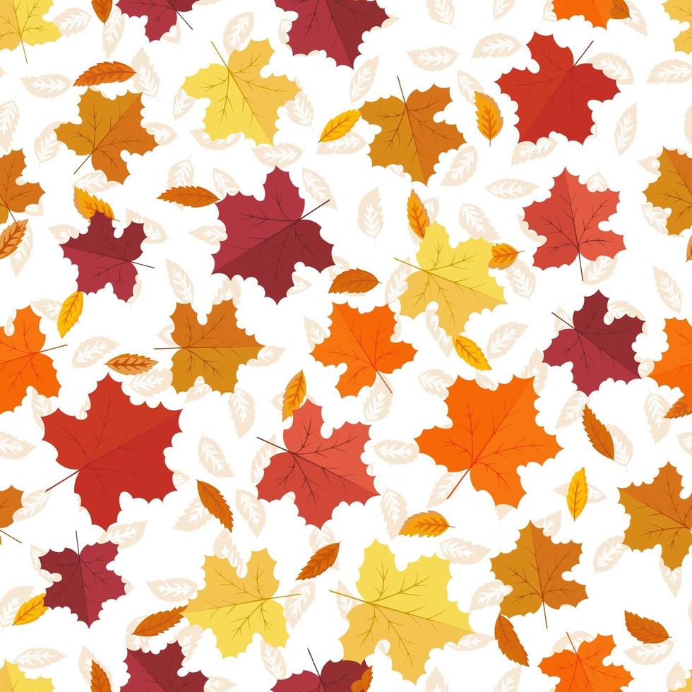 Maple leafs seamless background. vector
