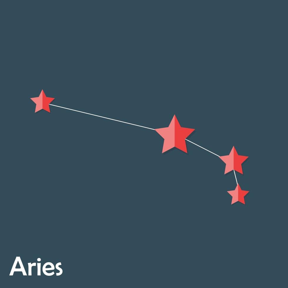 Aries Zodiac Sign of the Beautiful Bright Stars Vector Illustration