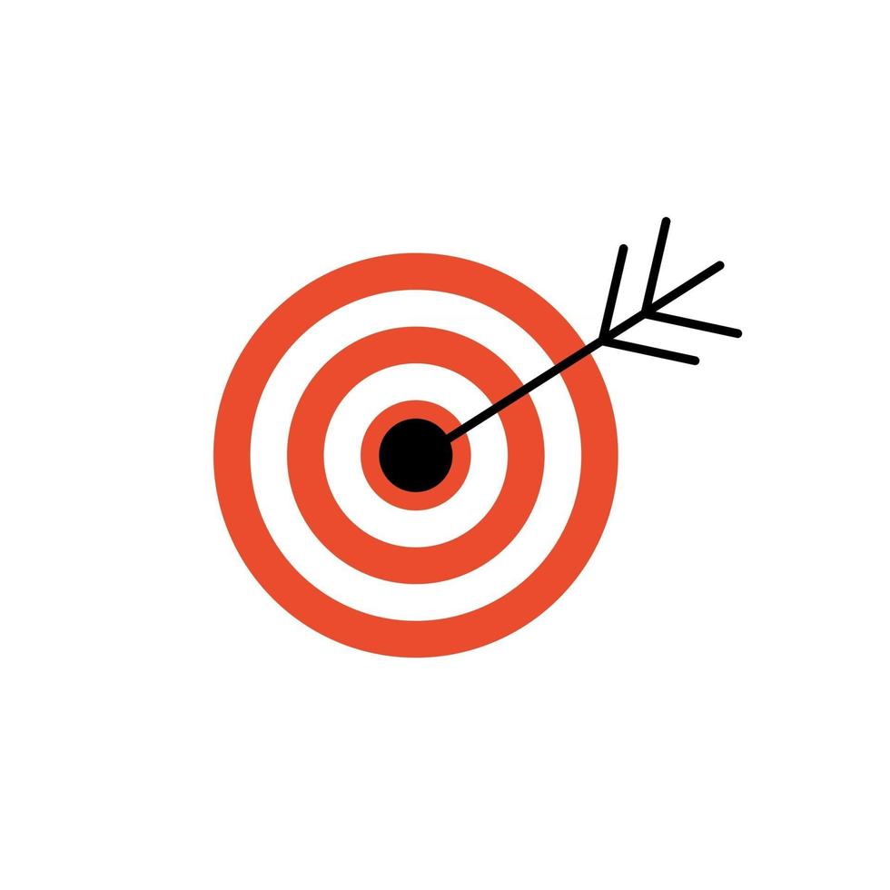 Line Icon with Flat Graphics Element of  Target Vector Illustration