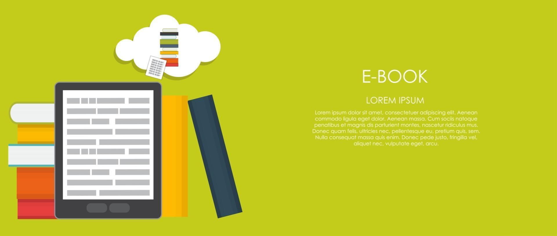 E-Book Vector illustration. Flat computing background