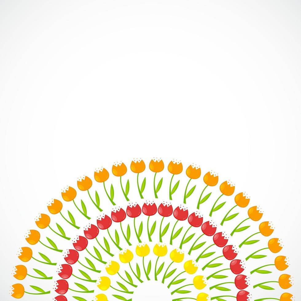 Fondo floral con tulipanes ilustración vectorial vector