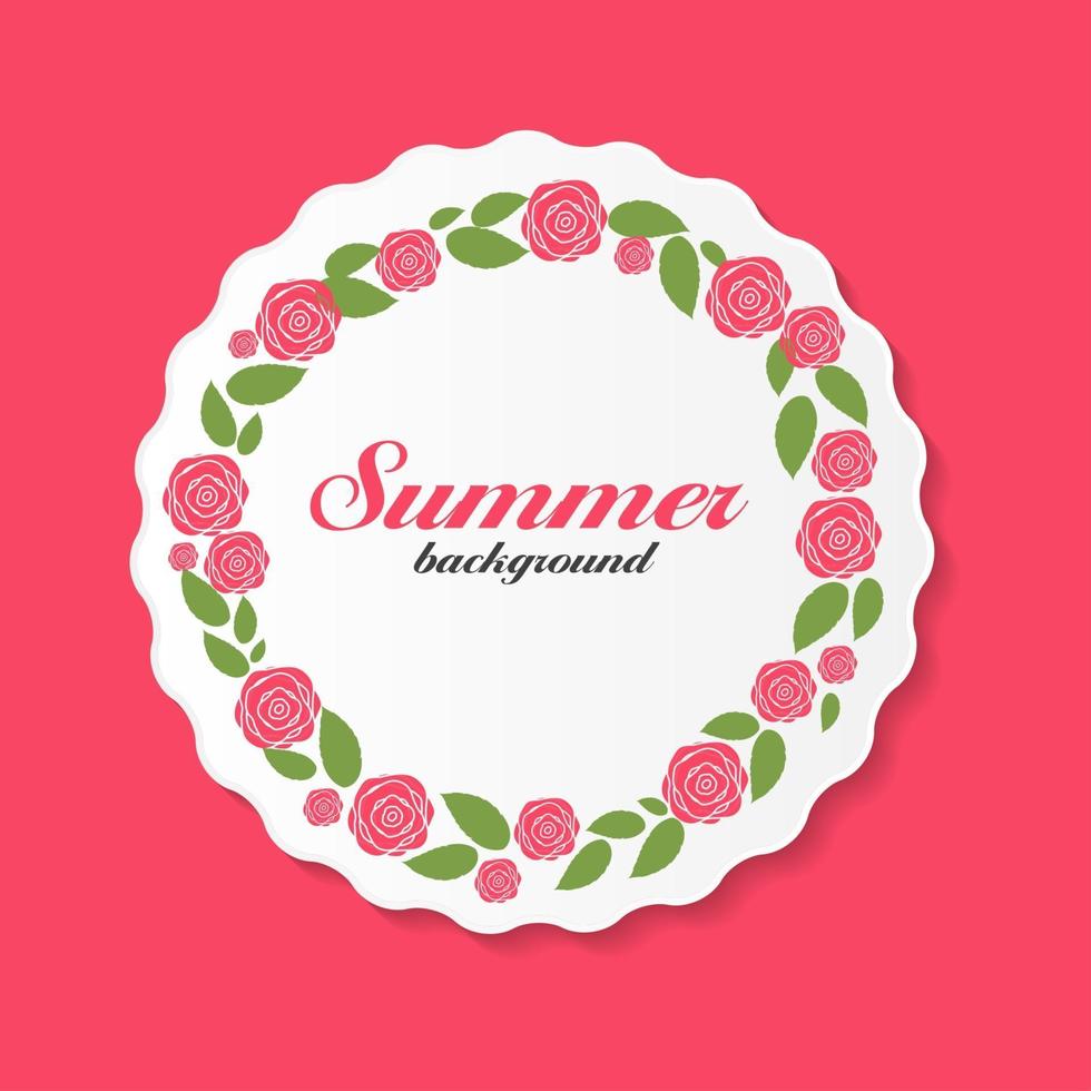 marco vintage con flores color de rosa ilustración vectorial vector