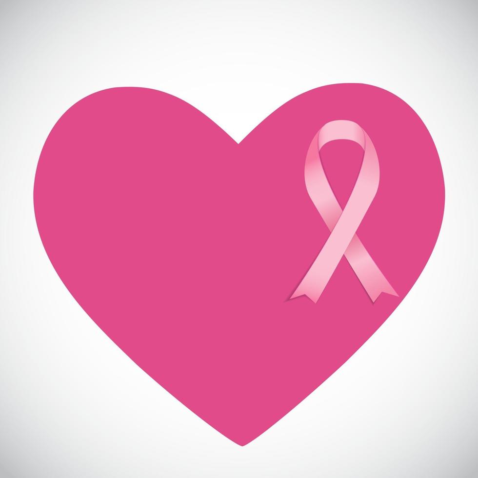 Breast Cancer Awareness Pink Ribbon Vector Illustration