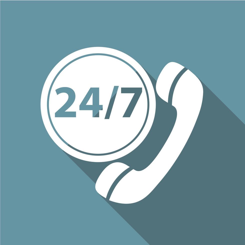 Customer service 24-7 Icon Vector Illustration