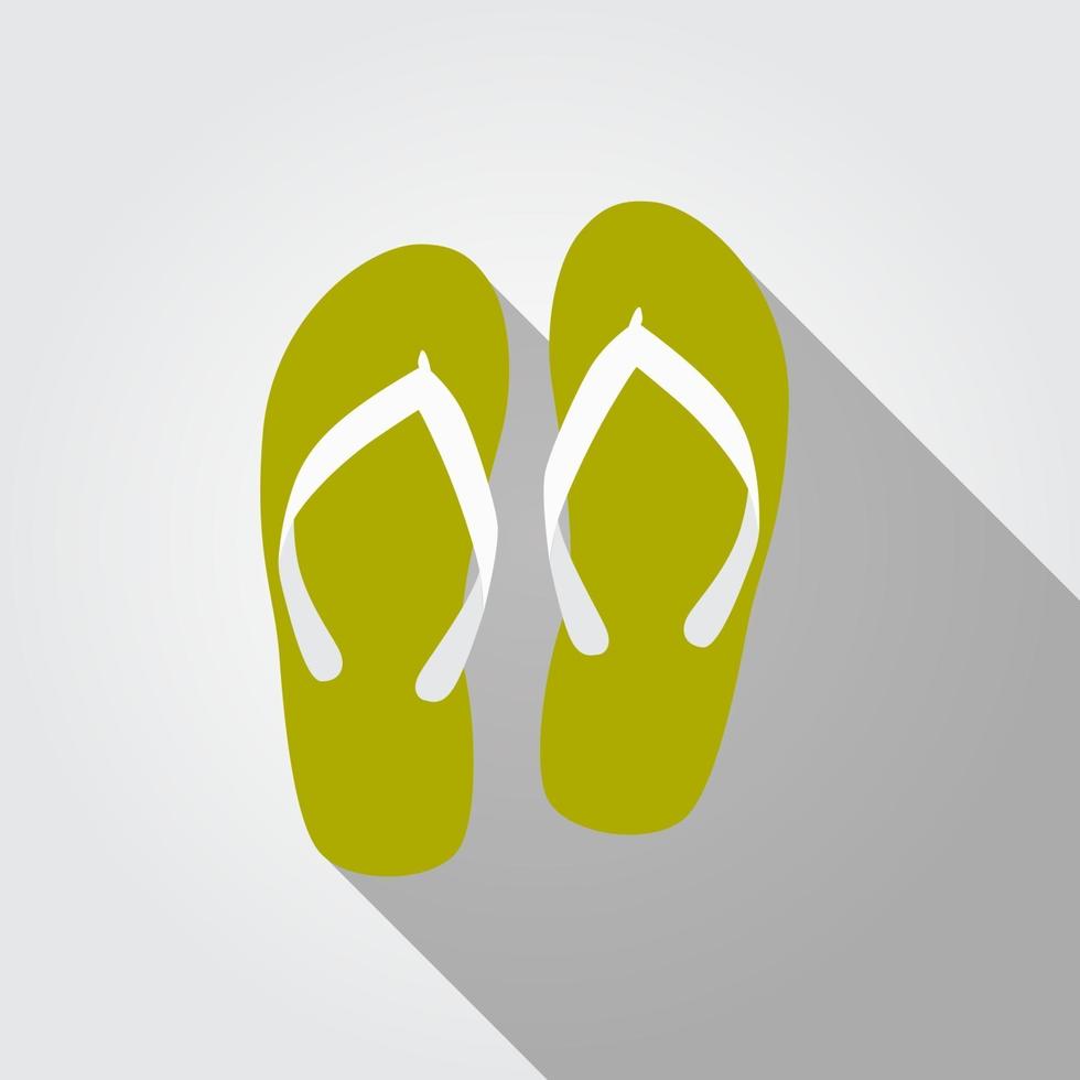 Flip Flop Flat Icon with Long Shadow, Vector Illustration