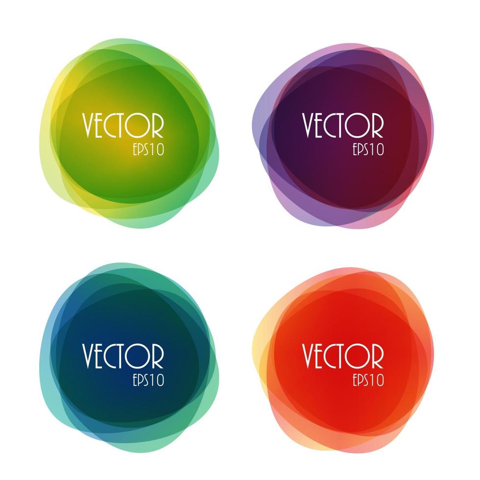Set of Round Circle Colorful Vector Shapes