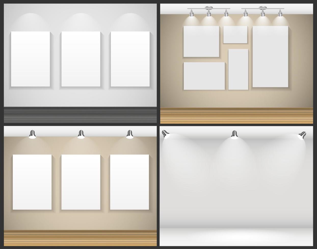 Frame on Wall for Your Text and Images, Vector Illustration
