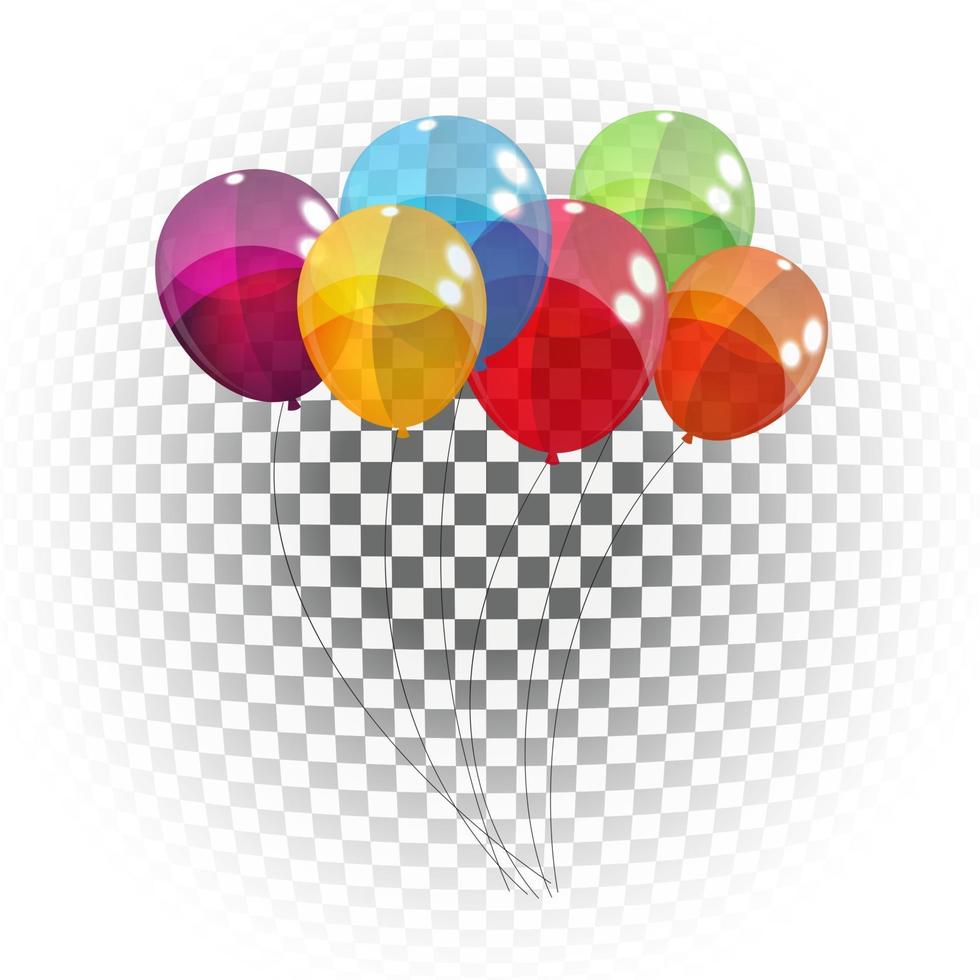 Color Glossy Balloons Background Vector Illustration