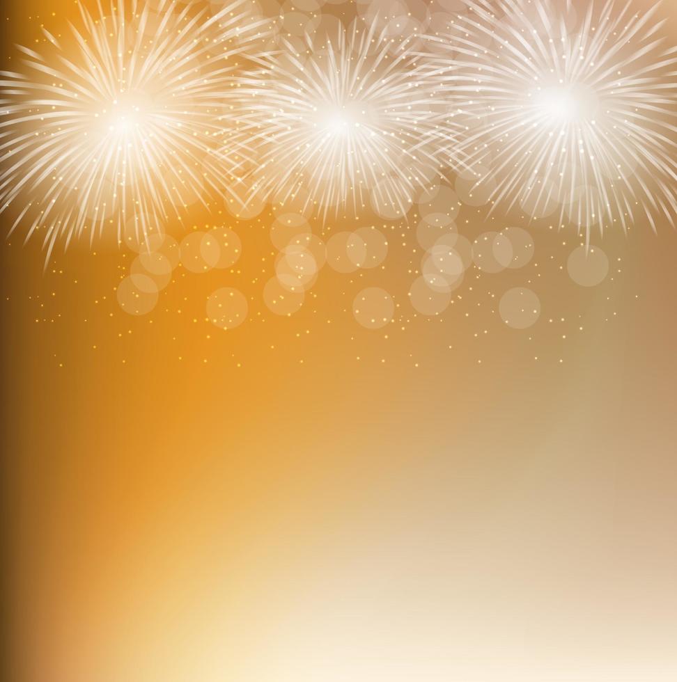 Vector Illustration of Fireworks, Salute on a Dark Background