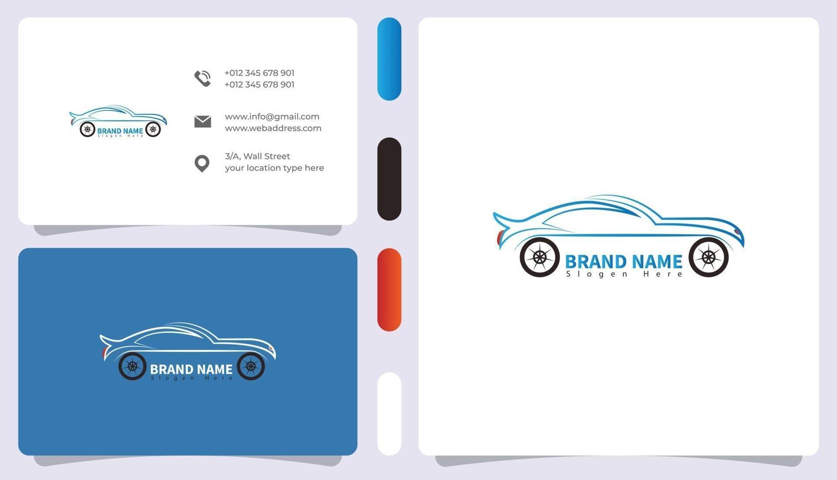 Car logo with business card template vector