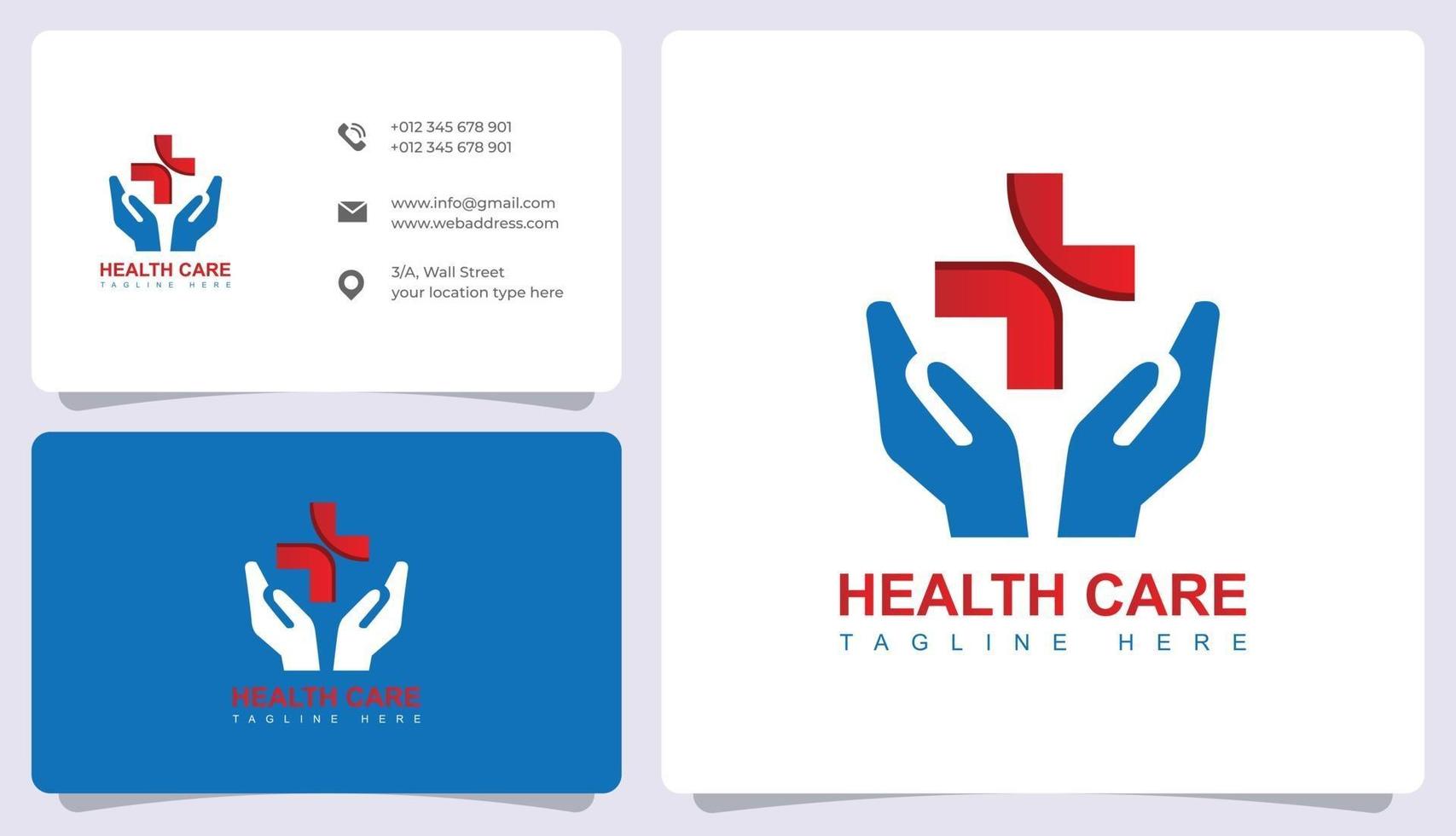 Medical logo with business card template vector