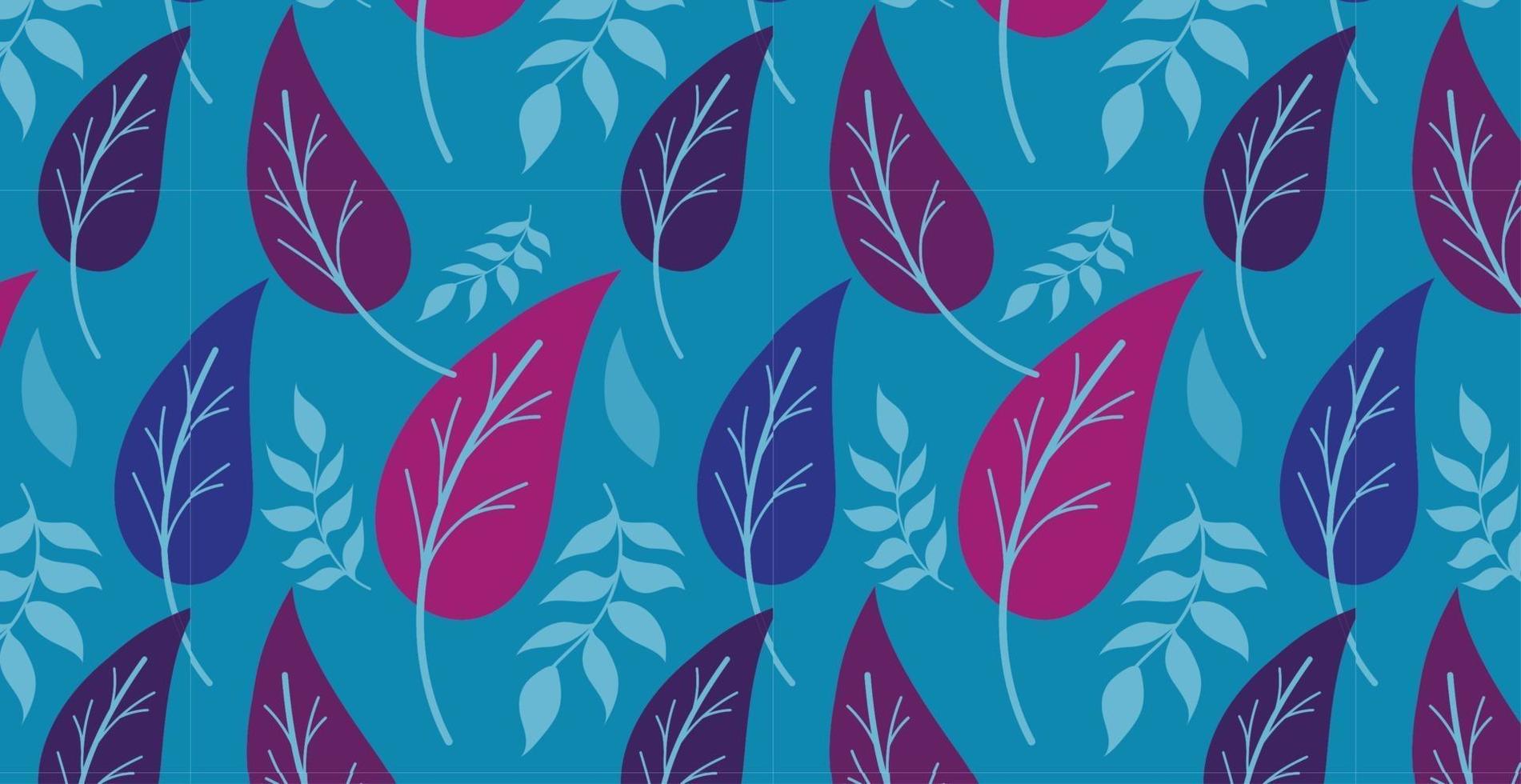 Seamless pattern, different leaves and branches - Vector