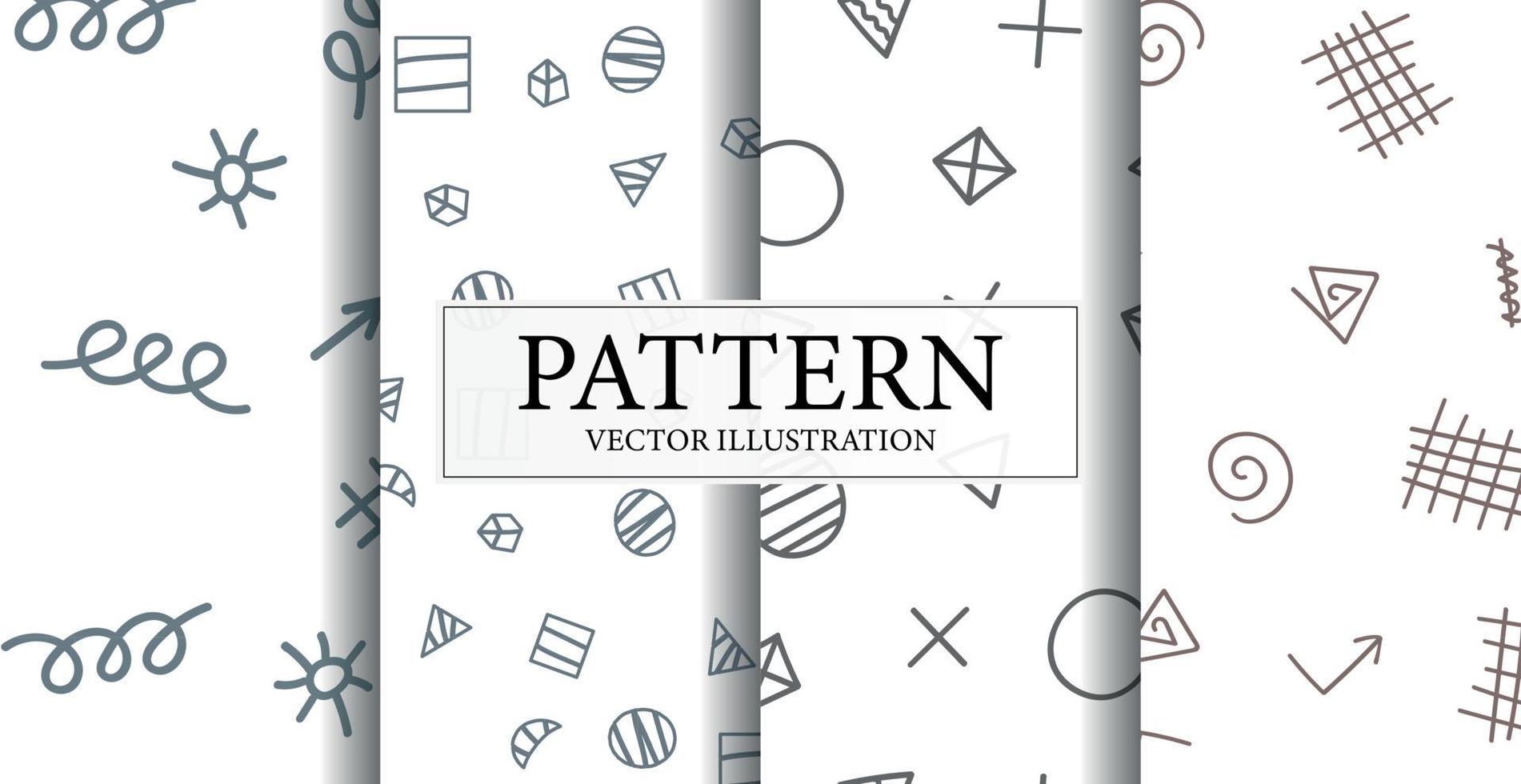 Assembly of seamless patterns, abstract shapes - Vector