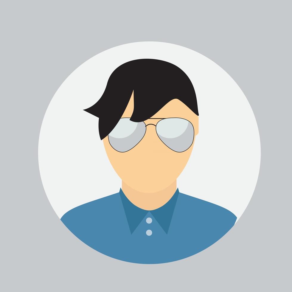 icono de círculo de cara de hombre en estilo plano de moda vector