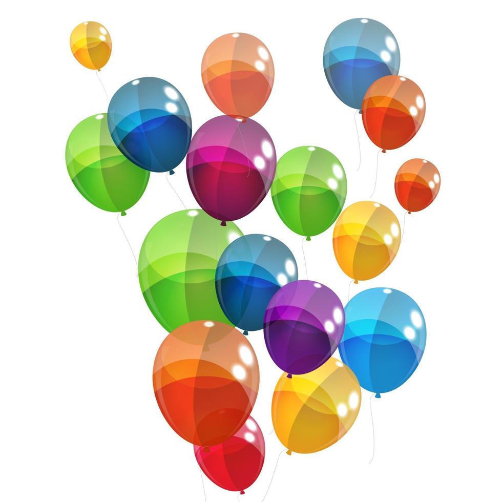 Color Glossy Balloons Background Vector Illustration