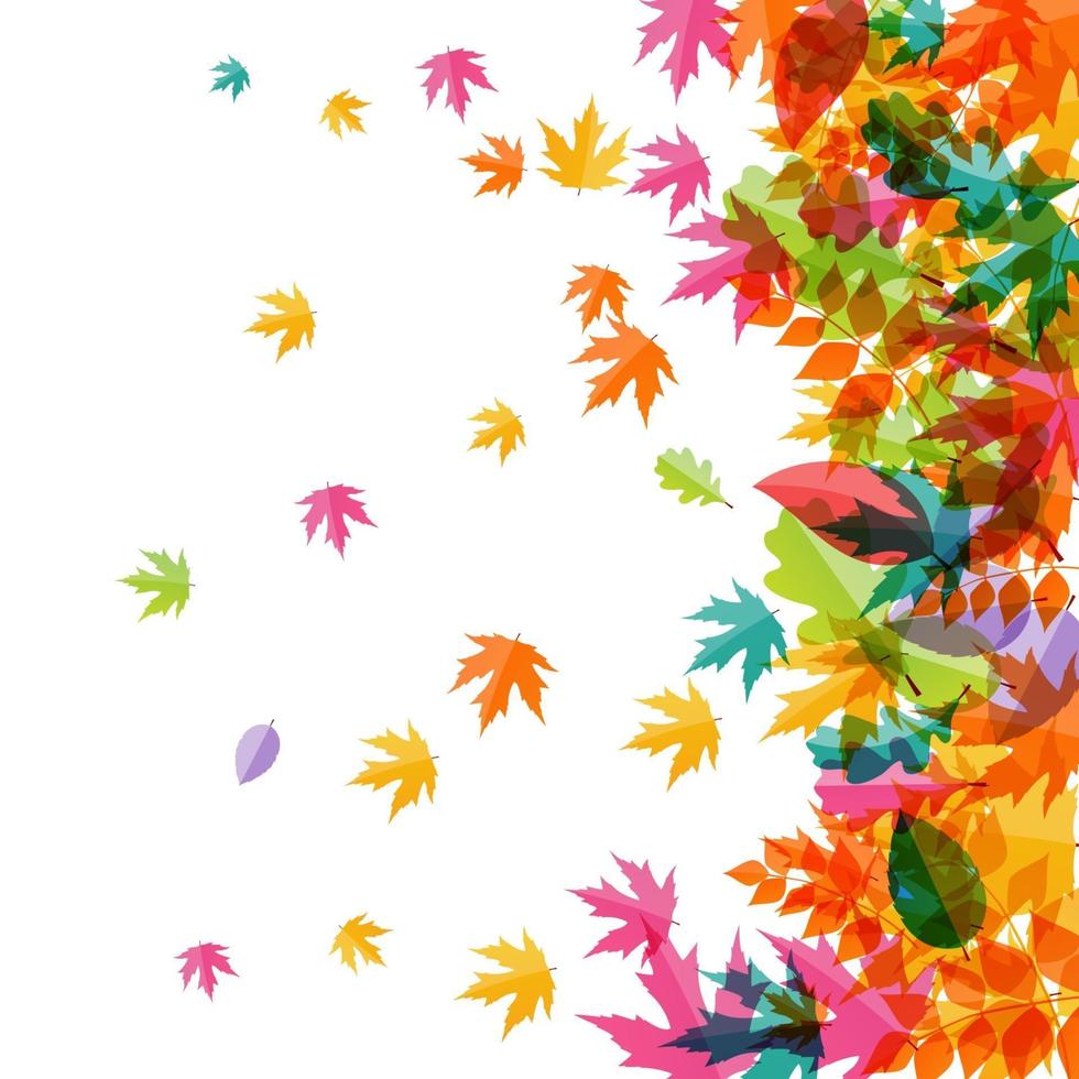 Shiny Autumn Natural Leaves Background. Vector Illustration