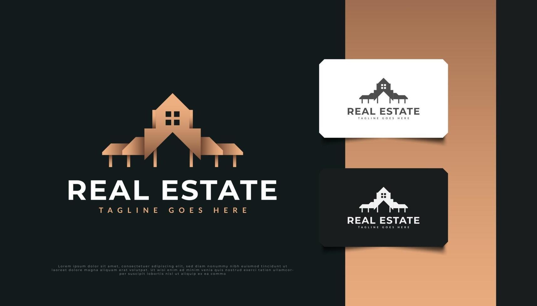 Luxury Gold Real Estate Logo Design vector