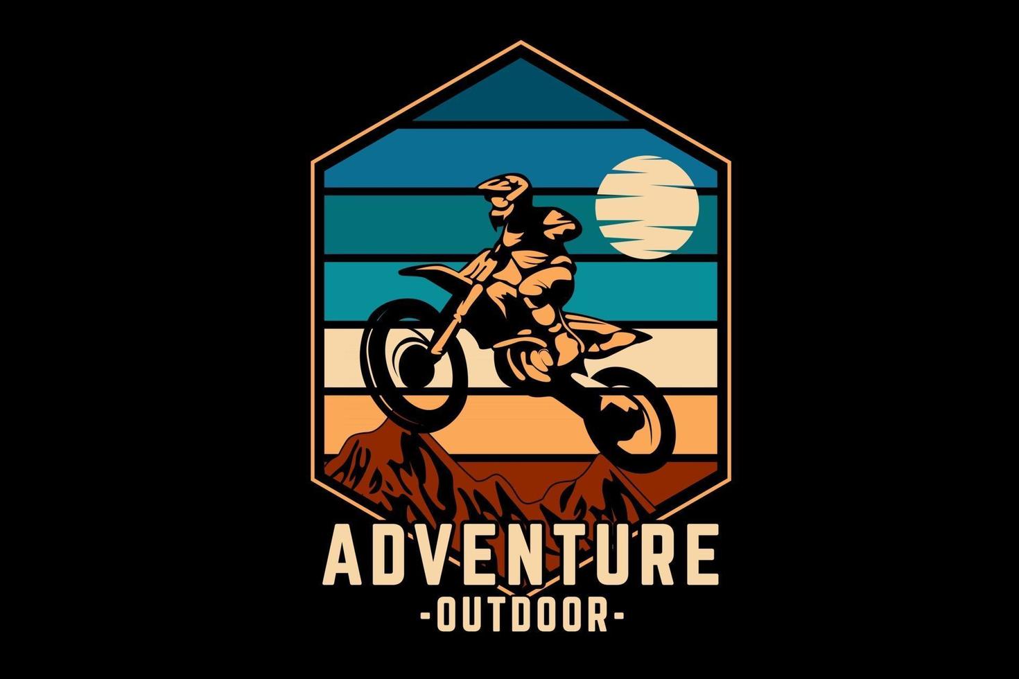 adventure outdoor silhouette design retro style vector
